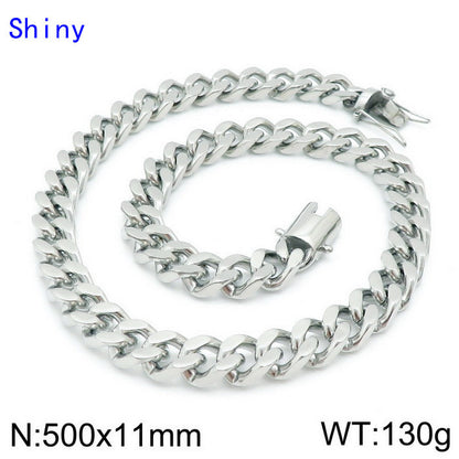 Hip-hop Retro Solid Color Titanium Steel Chain Men's Bracelets Necklace
