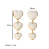 1 Pair Classic Style Heart Shape Polishing Plating Stainless Steel 18k Gold Plated Drop Earrings Ear Studs