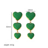 1 Pair Classic Style Heart Shape Polishing Plating Stainless Steel 18k Gold Plated Drop Earrings Ear Studs