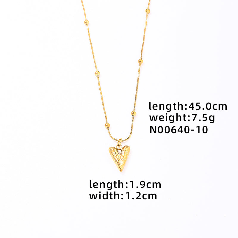 Elegant Simple Style Streetwear Star Moon Heart Shape Stainless Steel Titanium Steel Copper Gold Plated Zircon Pendant Necklace In Bulk