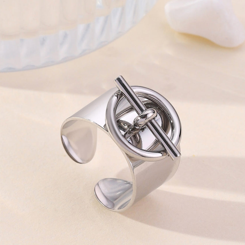 Stainless Steel Simple Style Solid Color Rings