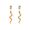 1 Pair Simple Style Snake Plating Inlay Stainless Steel Zircon Drop Earrings