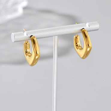 1 Pair Classic Style Streetwear Solid Color Plating Stainless Steel Titanium Steel 18k Gold Plated Gold Plated Ear Studs