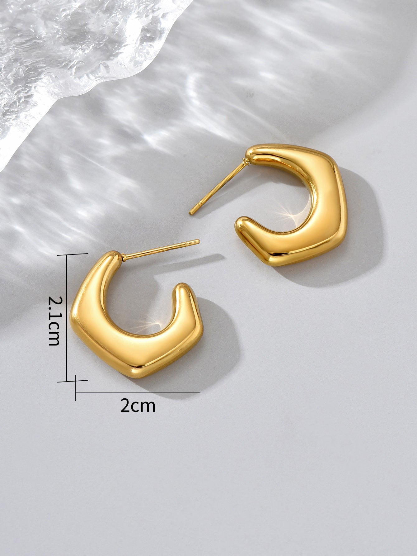 1 Pair Classic Style Streetwear Solid Color Plating Stainless Steel Titanium Steel 18k Gold Plated Gold Plated Ear Studs