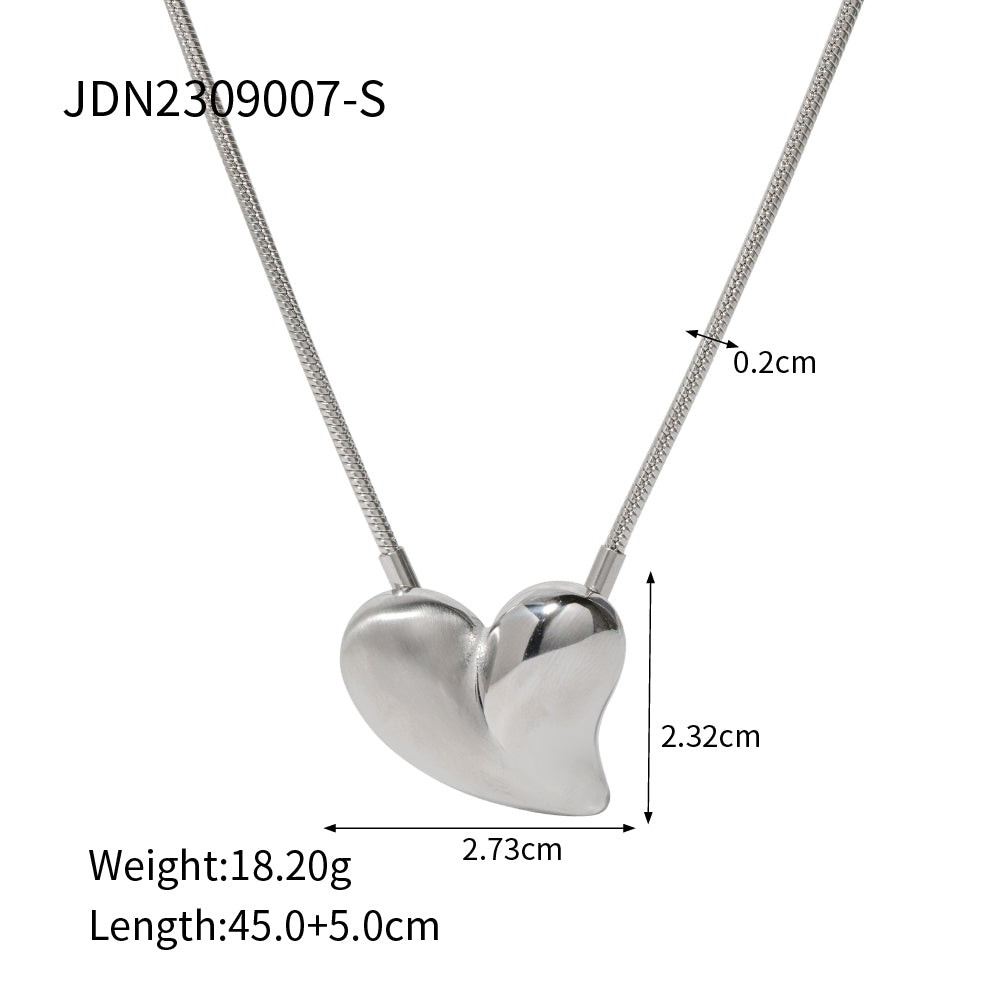 Wholesale Ig Style Modern Style Heart Shape Stainless Steel Pendant Necklace