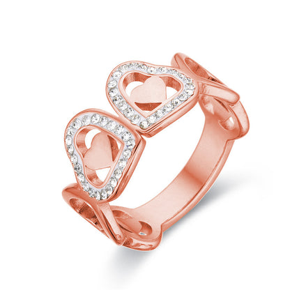 Vintage Style Heart Shape Stainless Steel Plating Rings