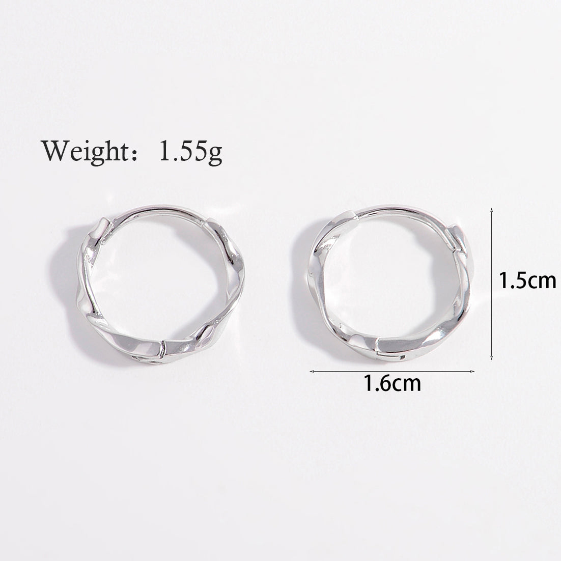 1 Pair Classic Style Commute Solid Color Plating Sterling Silver White Gold Plated Rhodium Plated Earrings
