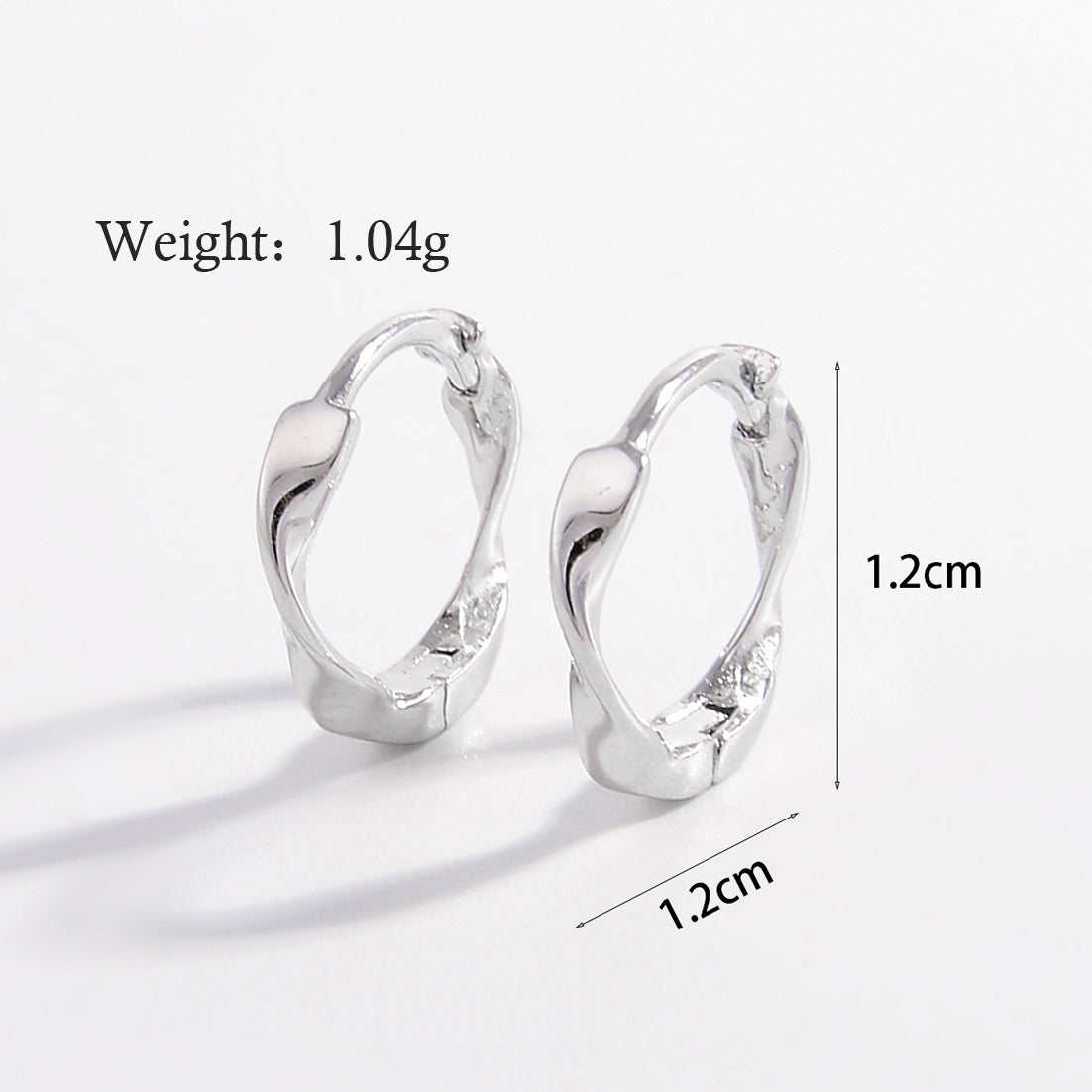 1 Pair Classic Style Commute Solid Color Plating Sterling Silver White Gold Plated Rhodium Plated Earrings
