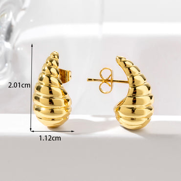 1 Pair Casual Simple Style Streetwear Water Droplets Copper Ear Studs