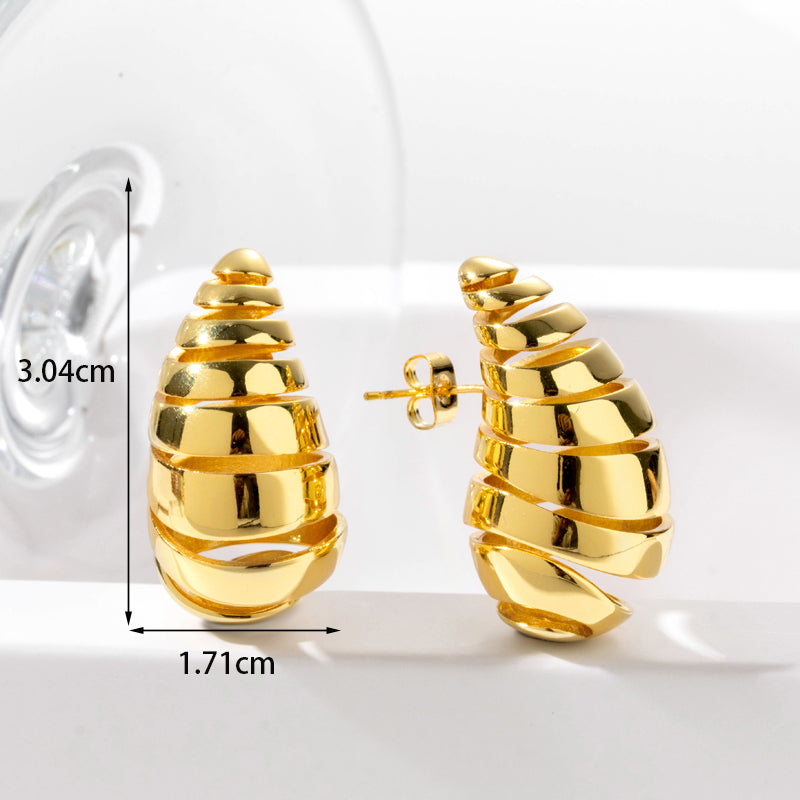 1 Pair Casual Simple Style Streetwear Water Droplets Copper Ear Studs