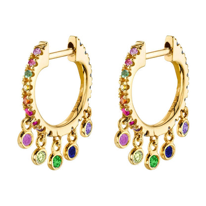 1 Pair Vintage Style Solid Color Plating Inlay Copper Zircon 18k Gold Plated Drop Earrings