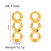 1 Pair Vintage Style Irregular Circle Splicing Polishing Patchwork Plating Stainless Steel 18k Gold Plated Drop Earrings