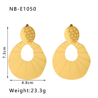 1 Pair Elegant Streetwear Geometric Plating Stainless Steel 18k Gold Plated Drop Earrings