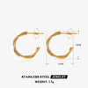 1 Pair Simple Style C Shape Twist Plating Stainless Steel 18k Gold Plated Hoop Earrings