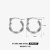 1 Pair Simple Style C Shape Twist Plating Stainless Steel 18k Gold Plated Hoop Earrings