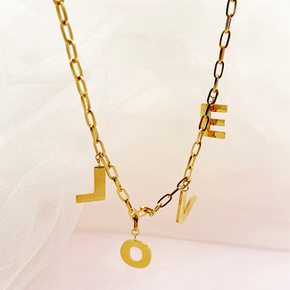 Wholesale Simple Style Letter Stainless Steel Plating Gold Plated Pendant Necklace