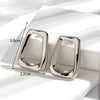 1 Pair Nordic Style French Style Simple Style C Shape Geometric Square Plating Stainless Steel 18k Gold Plated Ear Studs