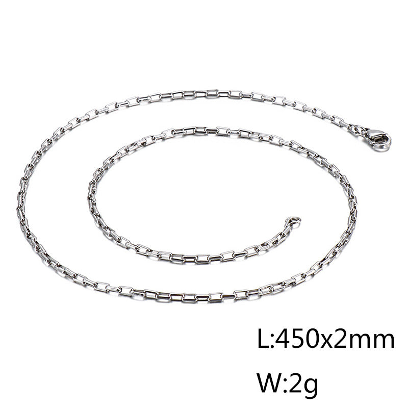 Wholesale Simple Style Solid Color Titanium Steel Plating Chain Gold Plated Necklace