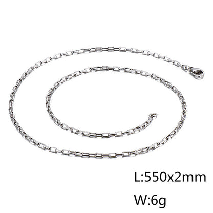 Wholesale Simple Style Solid Color Titanium Steel Plating Chain Gold Plated Necklace