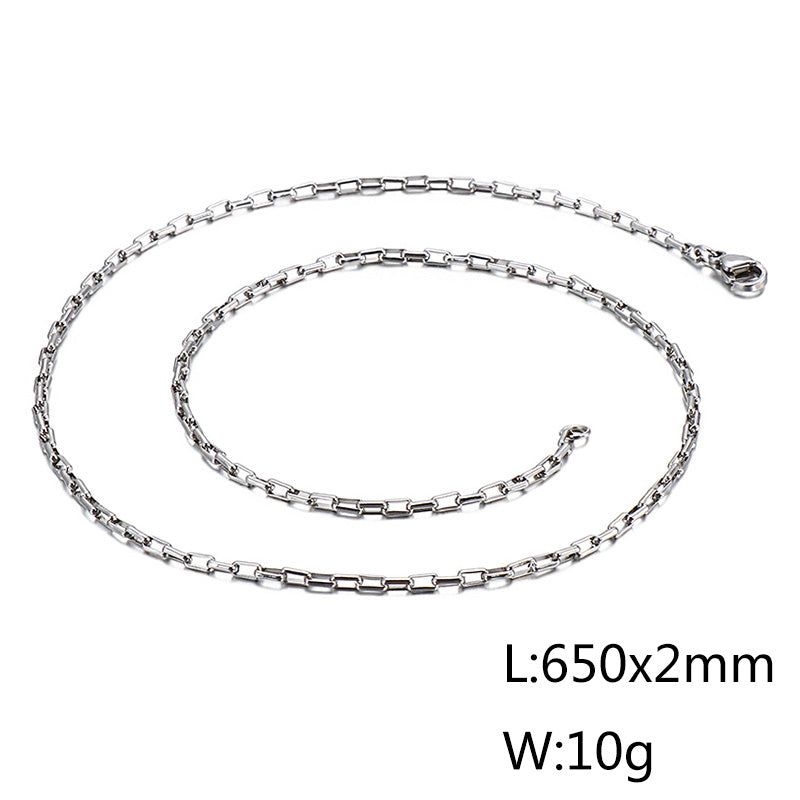 Wholesale Simple Style Solid Color Titanium Steel Plating Chain Gold Plated Necklace