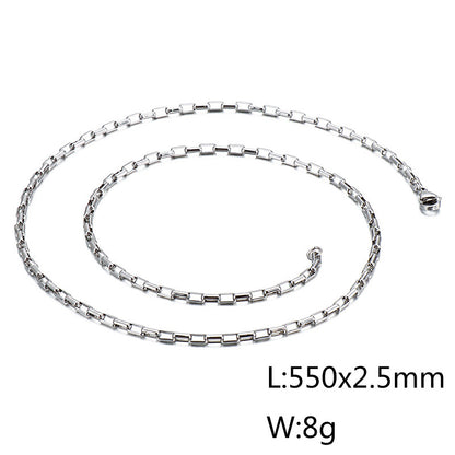 Wholesale Simple Style Solid Color Titanium Steel Plating Chain Gold Plated Necklace