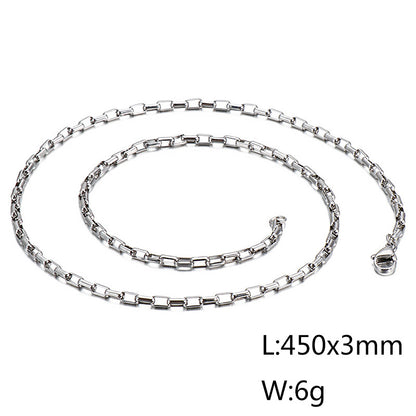 Wholesale Simple Style Solid Color Titanium Steel Plating Chain Gold Plated Necklace