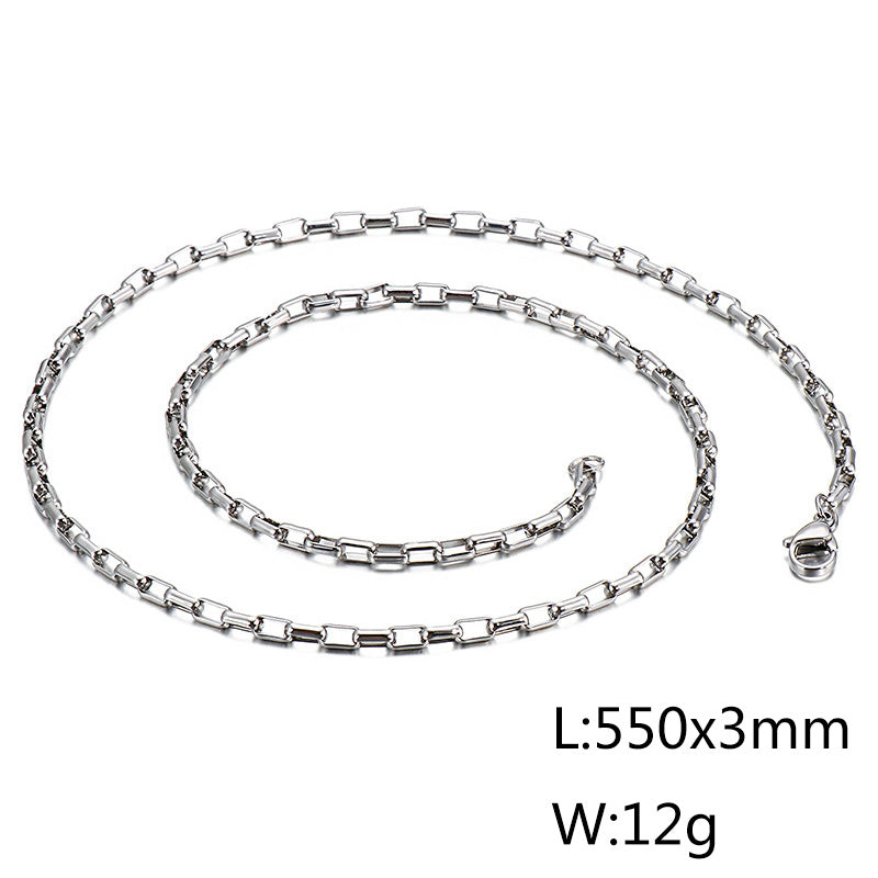 Wholesale Simple Style Solid Color Titanium Steel Plating Chain Gold Plated Necklace