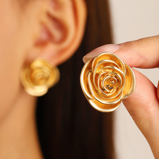 1 Pair Vintage Style Flower Plating Alloy Ear Studs