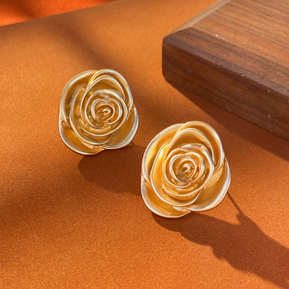 1 Pair Vintage Style Flower Plating Alloy Ear Studs