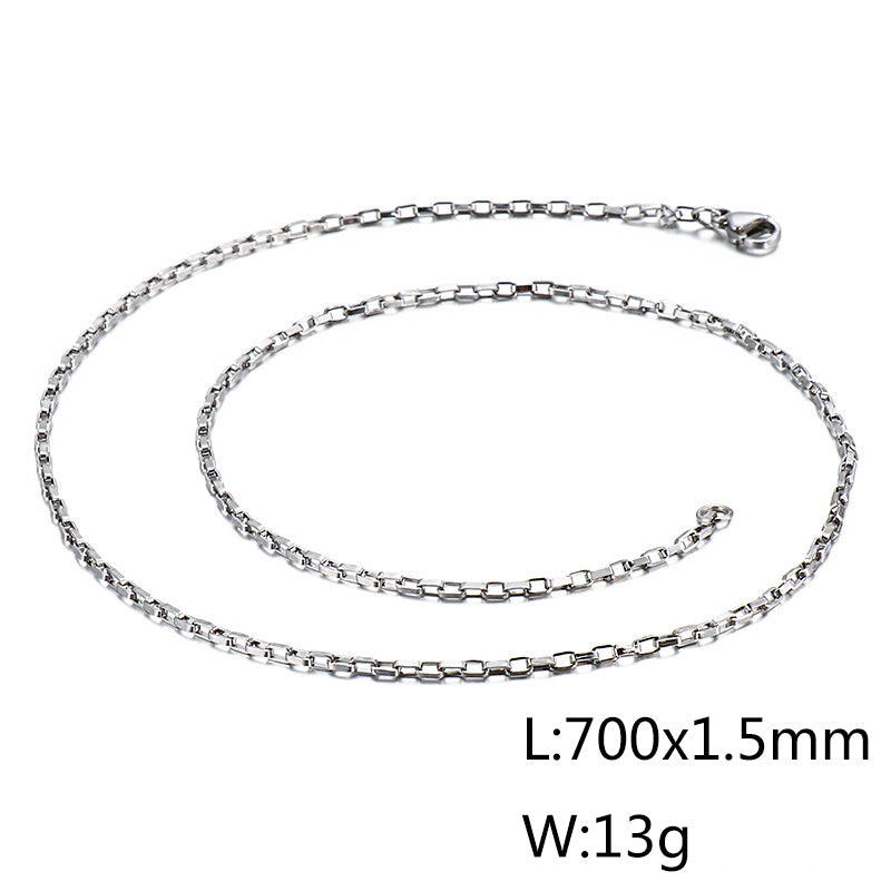 Wholesale Simple Style Solid Color Titanium Steel Plating Chain Gold Plated Necklace