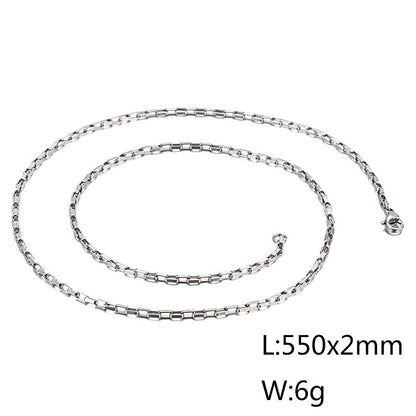 Wholesale Simple Style Solid Color Titanium Steel Plating Chain Gold Plated Necklace