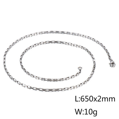 Wholesale Simple Style Solid Color Titanium Steel Plating Chain Gold Plated Necklace