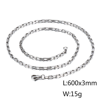 Wholesale Simple Style Solid Color Titanium Steel Plating Chain Gold Plated Necklace