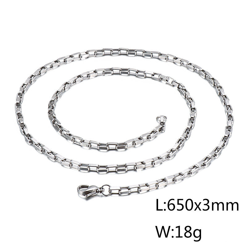 Wholesale Simple Style Solid Color Titanium Steel Plating Chain Gold Plated Necklace