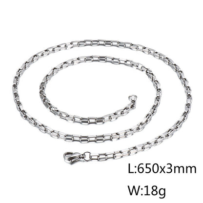 Wholesale Simple Style Solid Color Titanium Steel Plating Chain Gold Plated Necklace