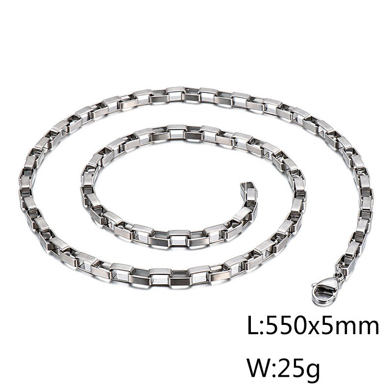 Wholesale Simple Style Solid Color Titanium Steel Plating Chain Gold Plated Necklace