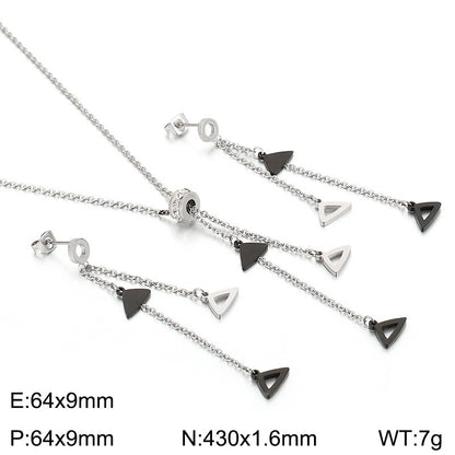 Simple Style Commute Geometric Stainless Steel Titanium Steel Plating Earrings Necklace