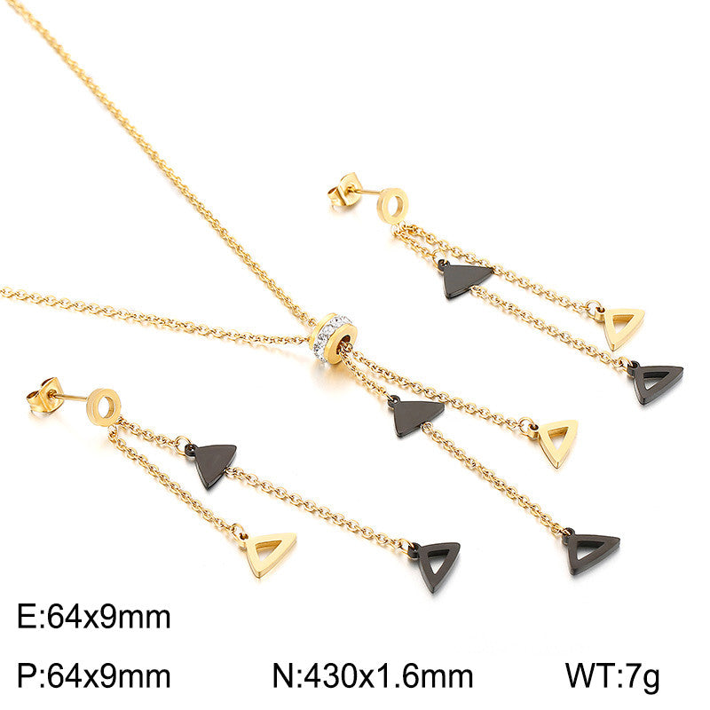 Simple Style Commute Geometric Stainless Steel Titanium Steel Plating Earrings Necklace