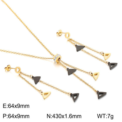 Simple Style Commute Geometric Stainless Steel Titanium Steel Plating Earrings Necklace