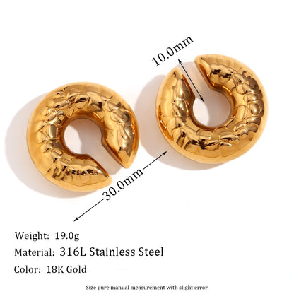 1 Pair Basic Simple Style Classic Style Solid Color Plating Stainless Steel 18k Gold Plated Ear Cuffs