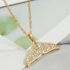 Sweet Simple Style Heart Shape Butterfly Fish Tail Copper Plating Inlay Zircon Pendant Necklace