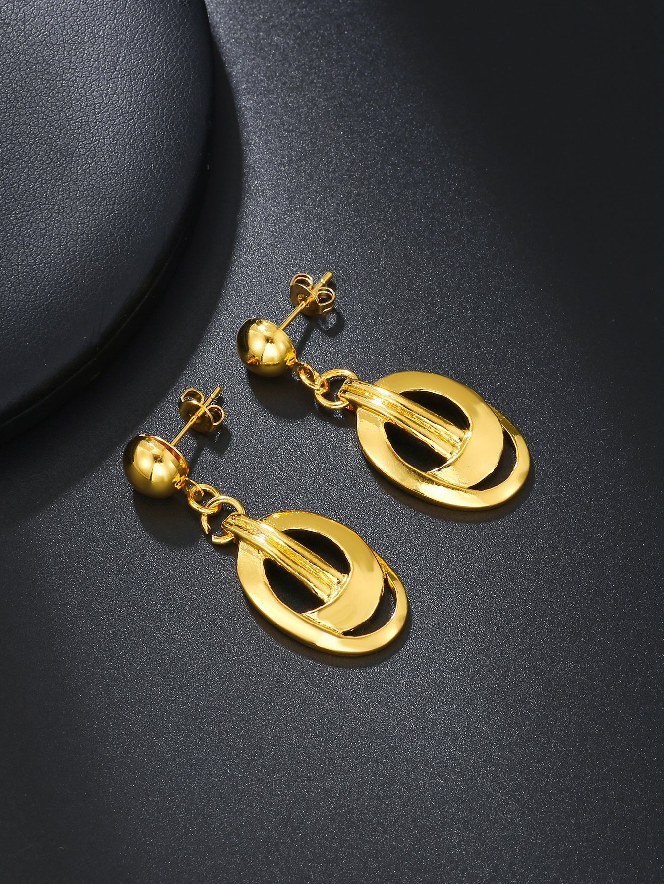 1 Piece Vintage Style Water Droplets Plating Stainless Steel Copper 18k Gold Plated Drop Earrings