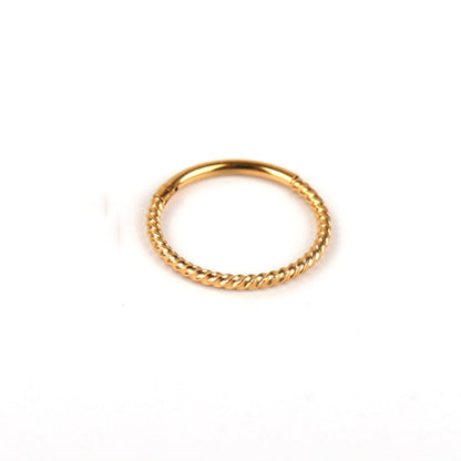 1 Piece Simple Style Solid Color Plating Stainless Steel Titanium Steel 18k Gold Plated Rose Gold Plated Nose Ring