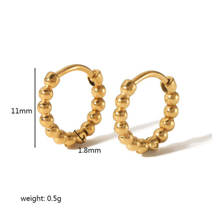 1 Pair Retro Circle Round Polishing Plating Stainless Steel 18k Gold Plated Ear Studs