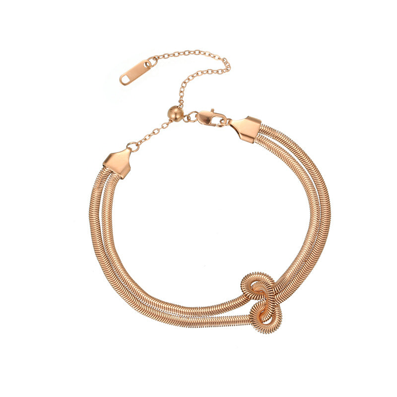 Simple Style Classic Style Solid Color Stainless Steel Titanium Steel Plating Rose Gold Plated Gold Plated Bracelets