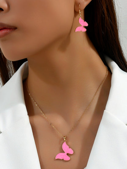 Elegant Lady Butterfly Alloy Women's Earrings Necklace