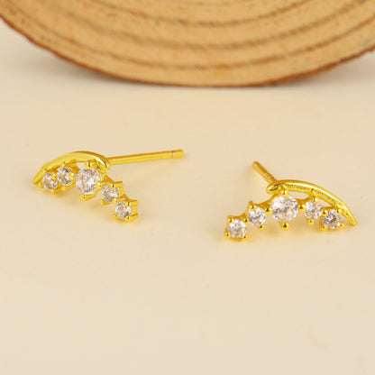 1 Pair Vintage Style Star Plating Inlay Alloy Rhinestones Ear Studs