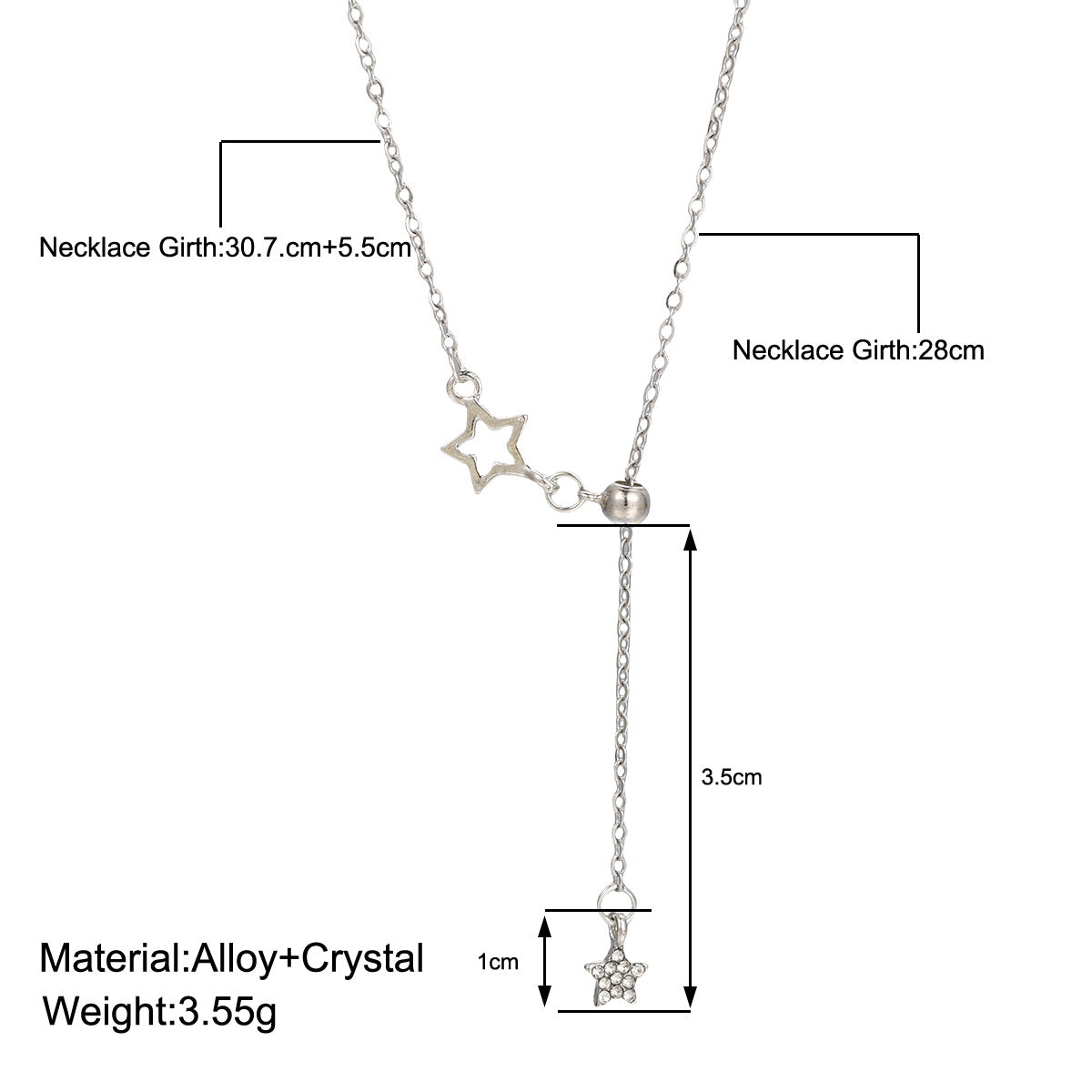 Simple Style Star Alloy Plating Hollow Out Inlay Rhinestones Women's Pendant Necklace