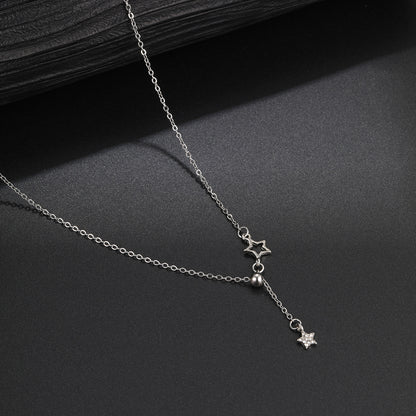 Simple Style Star Alloy Plating Hollow Out Inlay Rhinestones Women's Pendant Necklace