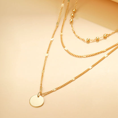 Simple Style Geometric Circle Alloy Plating Women's Layered Necklaces